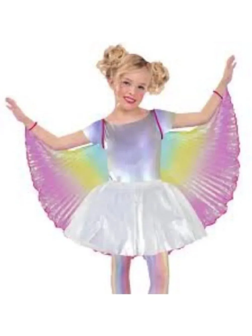 NWT Halloween Dress Up Party Costume Girls Rainbow Fabric Wings One Size